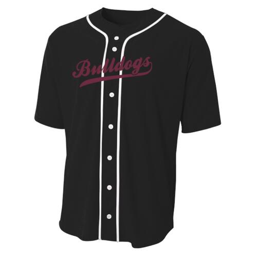 D1 - ADULT - Short Sleeve Full Button Baseball Top Thumbnail